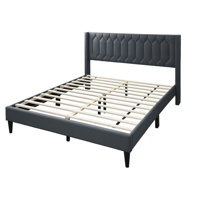 Platform Bed With Diamond Tufted Headboard Home Essentials