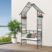 Garden Arch With Bench Turned Into Flower Stand Climbing Plants Support Outdoor - Black Daily Nest