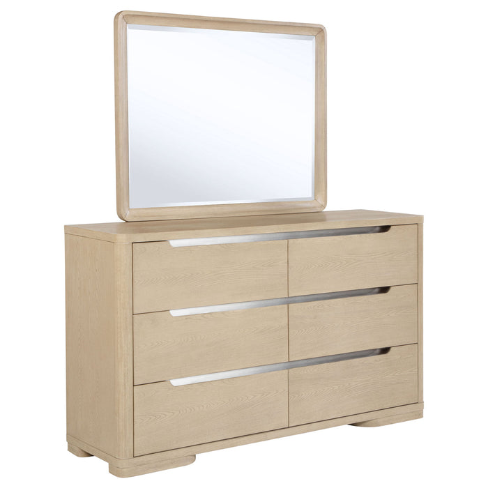 Mirador - 6 Drawer Dresser And Mirror Set - Light Oak Furniture Max
