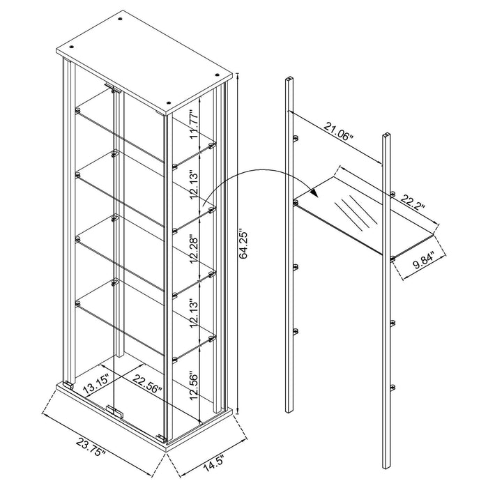 Hyacinth - 4 Shelf Curio Cabinet Furniture Max