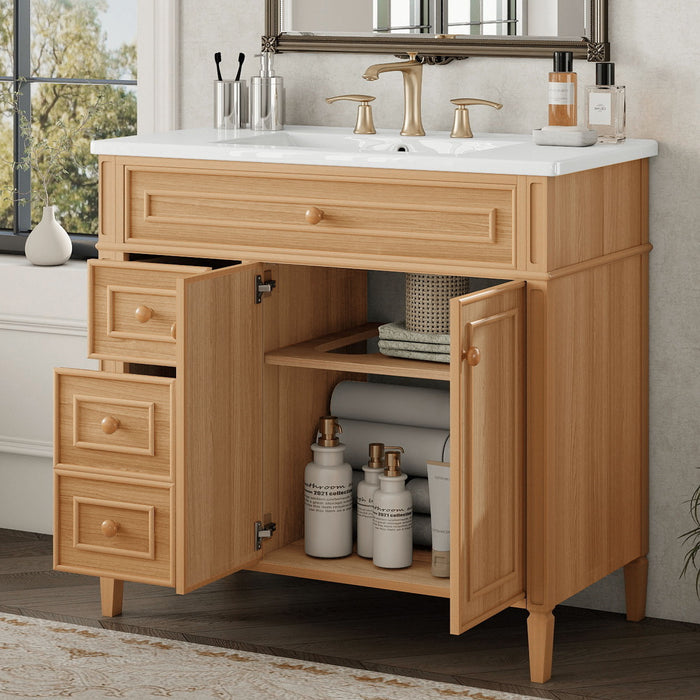 Bathroom Vanity With Sink, 3 Drawers & 2 Doors Hearth and Haven