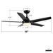 Ceiling Fan With Lights And Remote Control, Reversible DC Motor, 6 Speeds, 3 Cct Dimmable LED, Quiet Timer For Indoor - Black Daily Nest