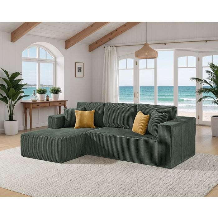 L - Shape Full Compressed Upholstered Sectional Home Essentials
