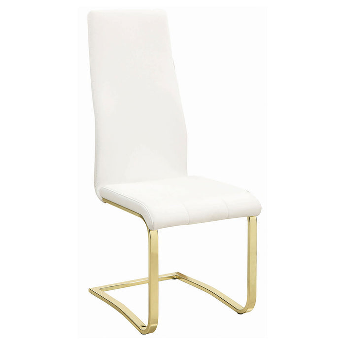 Whittingham - Dining Side Chair (Set of 4) - White / Gold Furniture Max