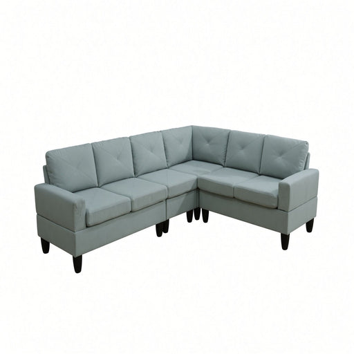 Modular L - Shaped Sectional Sofa 6 Seater 4 Piece, Couch With Chaise - Green Home Essentials