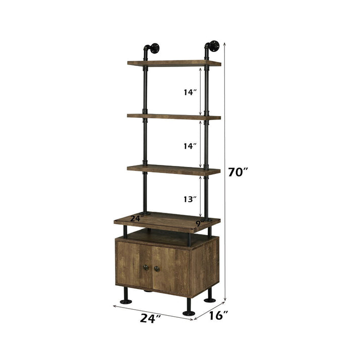 Ensata II - TV Stand Side Pier - Rustic Oak & Black ACME