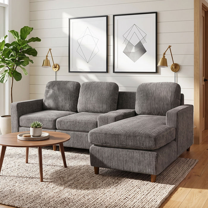 L - Sectional Sofa With Reversible Chaise Hearth and Haven