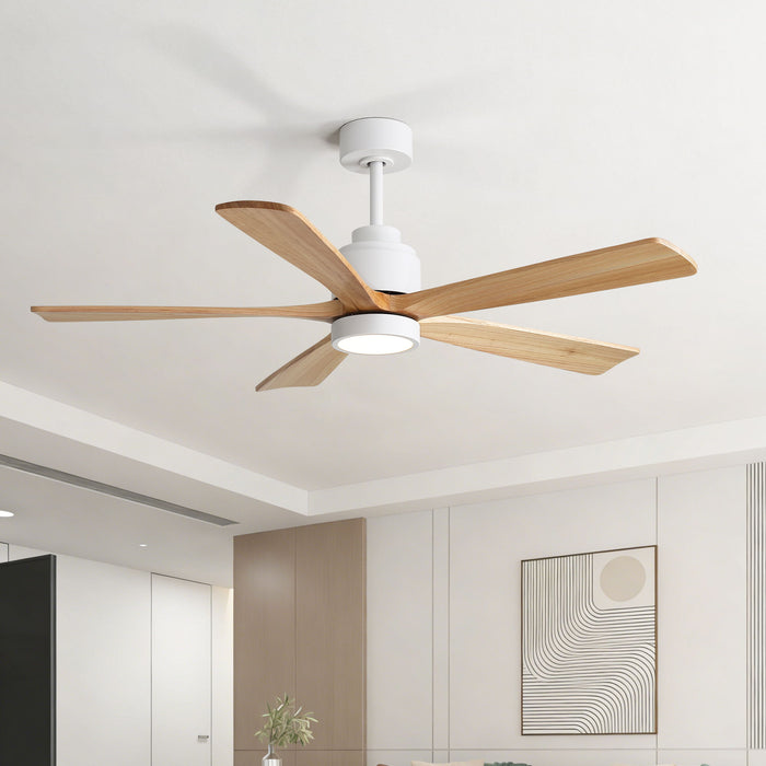 52" Ceiling Fan With Remote Control, Dimmable 3 Color Temperature LED Light, Quiet Reversible DC Motor Daily Nest