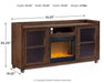 Starmore - 70" TV Stand With Glass/Stone Fireplace Insert - Brown Signature Design by Ashley®