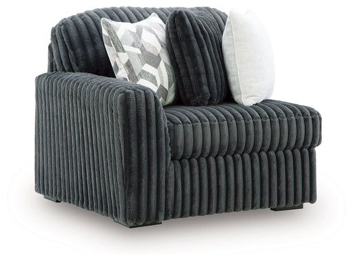 Midnight-Madness - LAF Corner Chair - Gunmetal Signature Design by Ashley®