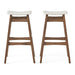 Mid Century Modern Bar Stool Set With Upholstered Seating Noble House