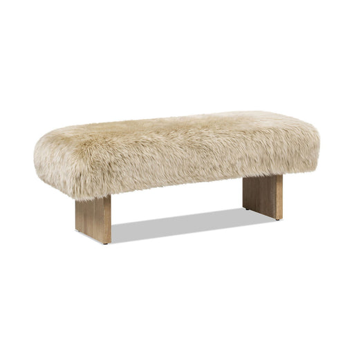 Leda - Sheepskin Fur Rectangular Accent Bench - Natural Blonde Jennifer Taylor Home
