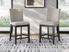 Neymorton - Upholstered Barstool (Set of 2) - Dark Grayish Brown Signature Design by Ashley®