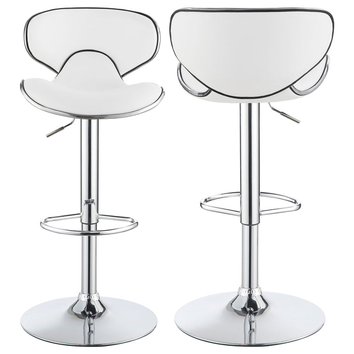Edenton - Upholstered Adjustable Bar Stool (Set of 2) - White Furniture Max