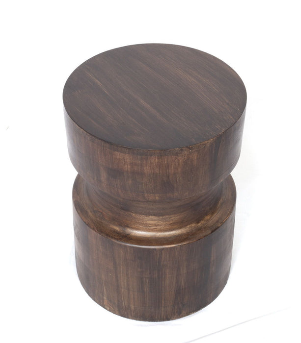 16" Solid Wood Round End Table - Brown