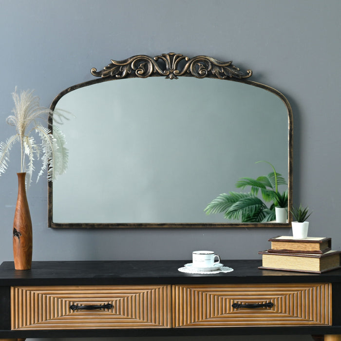 Handmade Arched Mirror, Ornate Baroque For Entryway - Antique Bronze Daily Nest