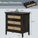 Nightstand With 3 Drawers, Tall End Table - Brown Home Essentials