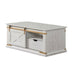 Coffee Table With Storage Drawer And Open Shelves - Antique White / Gold Home Essentials