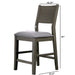 Padded Fabric Seat Panel Back Counter Height Dining Chairs (Set of 2) - Gray / Light Gray Home Essentials