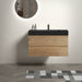 Alice - Natural Oak Bathroom Vanity With Sink, Large Storage Wall Mounted Floating Bathroom Vanity For Modern Bathroom, One-Piece Sink Basin Without Drain Home Essentials