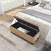 Button-Tufted Storage Ottoman With Safety Close Hinge Home Essentials