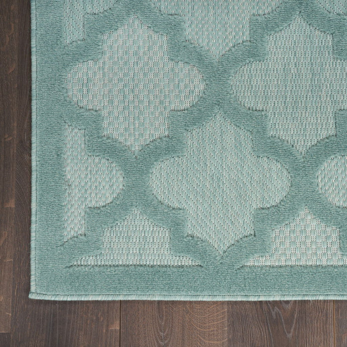 9' X 12' Geometric Flatweave Area Rug - Aqua