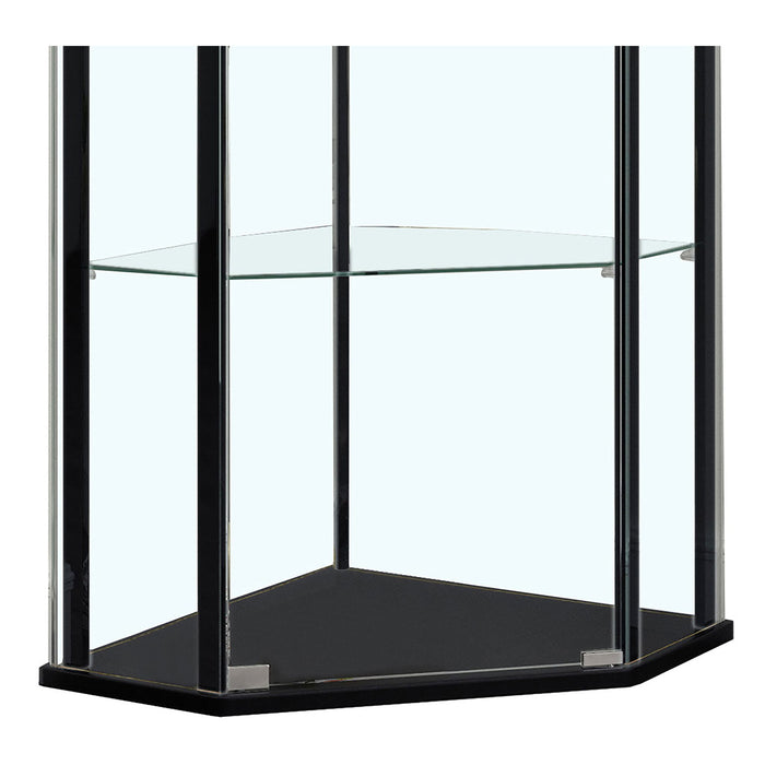 Lysander - 4 Shelf Curio Cabinet With Triangular Silhouette - Black Furniture Max