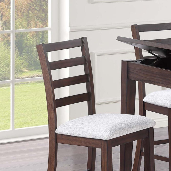 Ladder Back Design Counter Height Dining Chairs (Set of 2) - Walnut Home Essentials