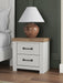 Savonport - Two Drawer Night Stand - White / Brown Benchcraft®
