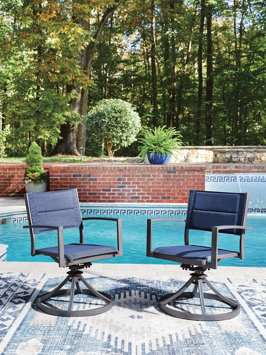 Rocky Creek - Sling Swivel Chair (Set of 2) - Blue / Gray Signature Design by Ashley®