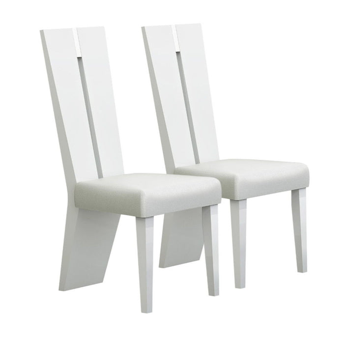 Sleek High Gloss Contemporary Dining Chairs (Set of 2) - White