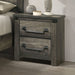 Nightstand, 2 Drawer Storage - Gray Home Essentials