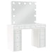Winona - Makeup Vanity Set With Bulb Lit Mirror And Upholstered Stool - White Furniture Max