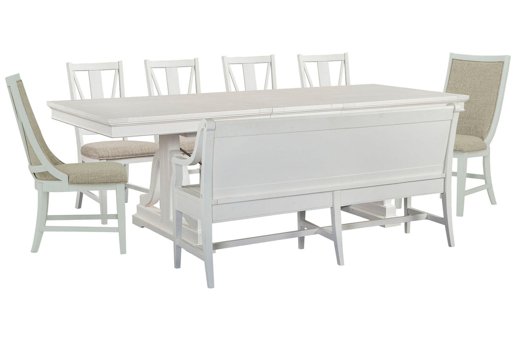Heron Cove - Extendable Trestle Dining Table Set Magnussen Furniture