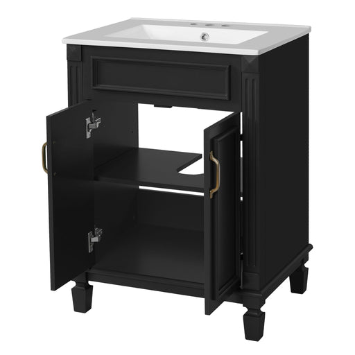 Bathroom Vanity With Top Sink, Cabinet With 2 Soft Closing Doors Hearth and Haven
