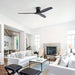 52" Ceiling Fan, No Light Flush Mount Low Profile 3 Blades With Remote Control Daily Nest