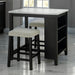 Dining Table Set With Storage Shelves, 3 Piece With 2 Stools - Black / Ivory / White Home Essentials