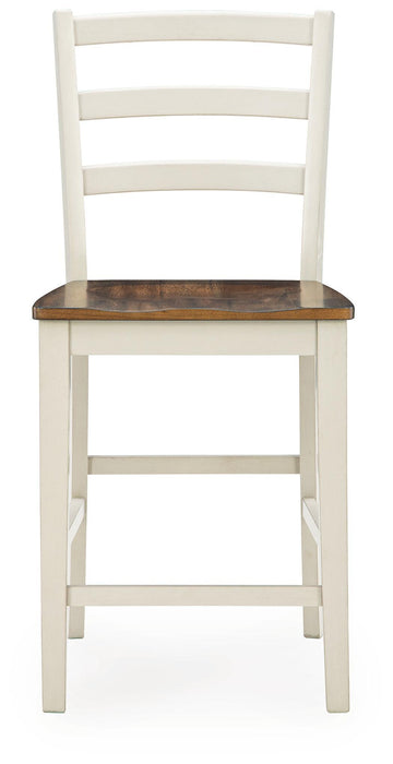 Brinfern - Barstool (Set of 2) - Brown / Antique White Signature Design by Ashley®