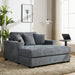 Oversized Chaise Lounger Modern Style Sofa Couch With Pillows, Charge Station & Cup Holders Hearth and Haven
