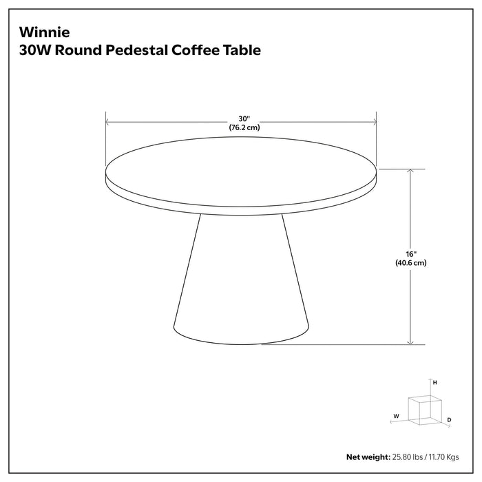 Winnie - Round Coffee Table - Walnut Simpli-Home
