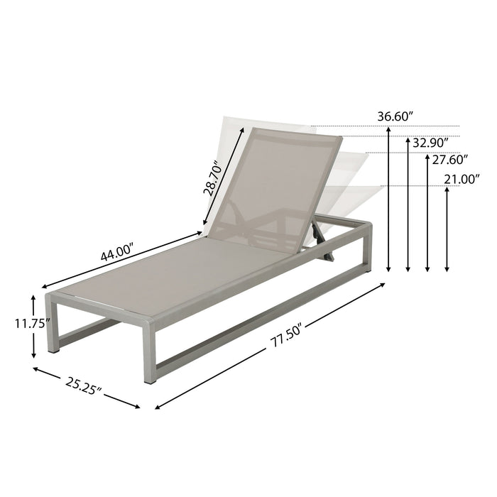 Chaise Lounge With 5 Reclining Positions, Outdoor Patio Lounge Chairs Noble House
