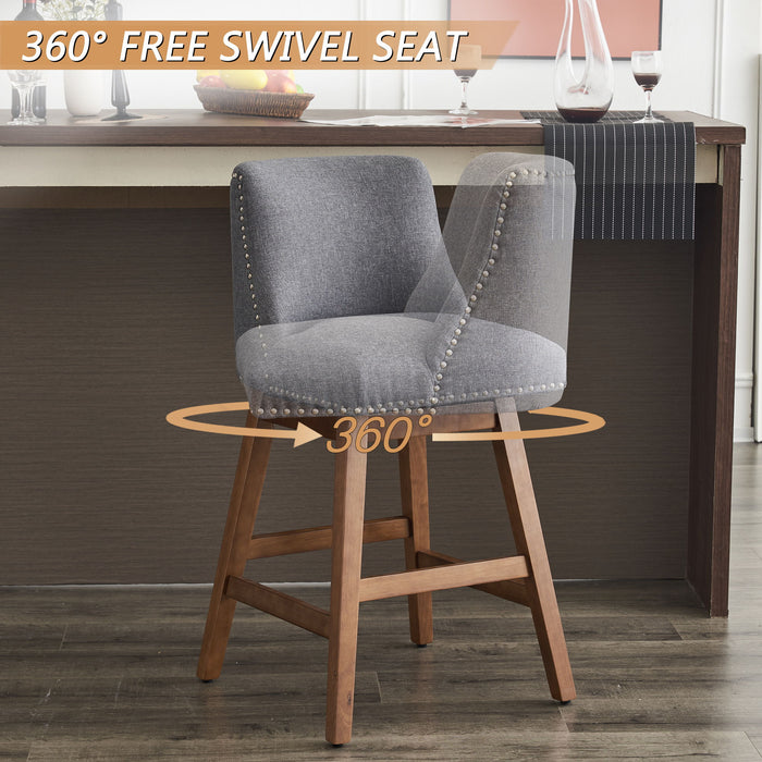 Upholstered Swivel Bar Stool Home Essentials