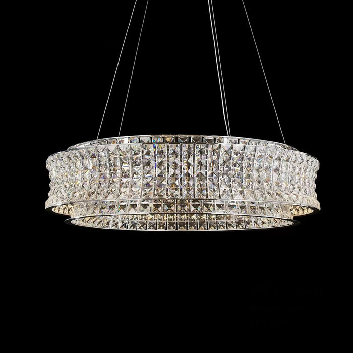 Michael Amini Lighting - Galaxy 32" Round LED Crystal Chandelier - Chrome Michael Amini