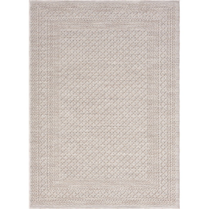 8' X 9' Geometric Indoor / Outdoor Area Rug - Ivory