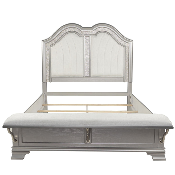 Elegant Bed With Built In Footboard Bench, USB Home Essentials