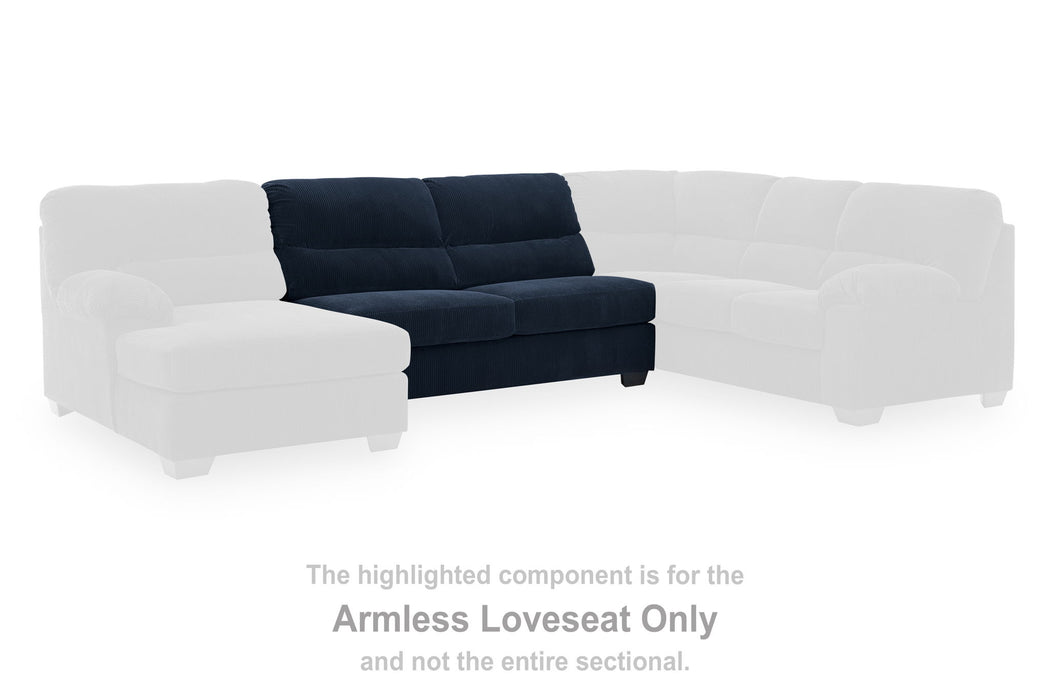SimpleJoy - Armless Loveseat - Navy Signature Design by Ashley®