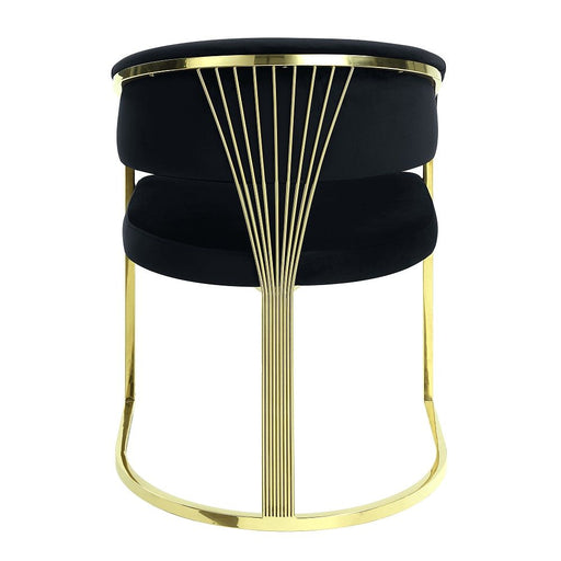 Fallon - Side Chair - Black Velvet & Mirrored Gold ACME