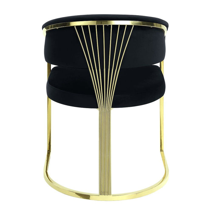Fallon - Side Chair - Black Velvet & Mirrored Gold ACME