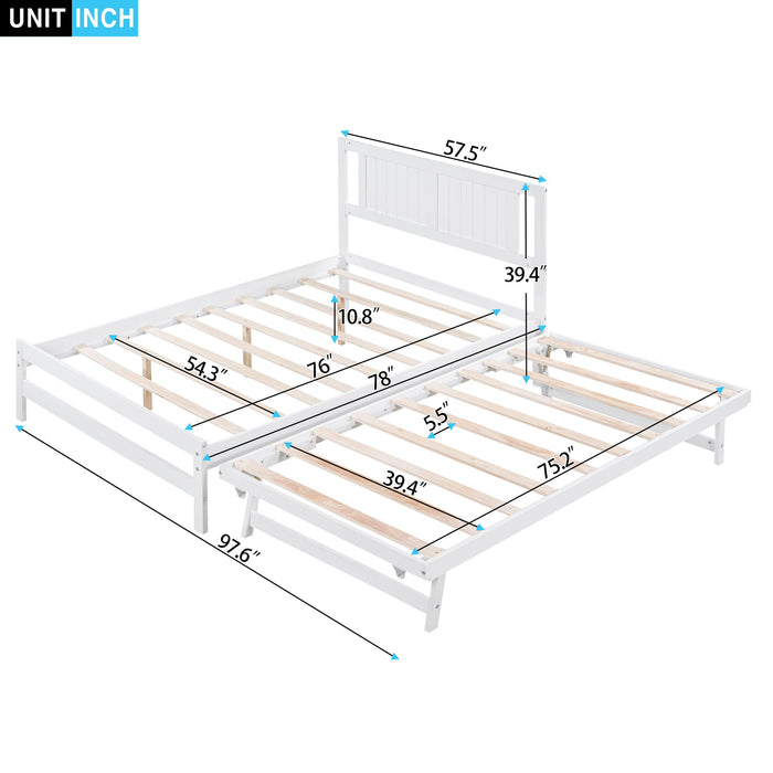 Platform Bed With Adjustable Trundle Hearth and Haven