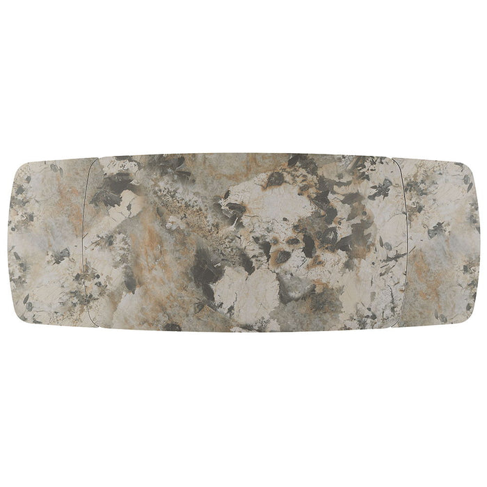 Malika - Ceramic Top Dining Table - Gray & Copper Cross Brushed ACME